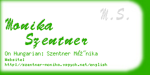 monika szentner business card